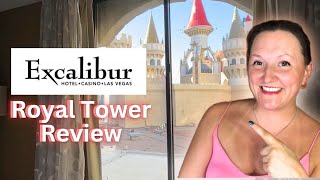 Royal Tower Room Review  2024 Update Two Queen Bed  Excalibur Hotel amp Casino Las Vegas [upl. by Hooker124]