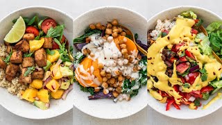 BALANCED BOWLS  whole food plant based full recipes [upl. by Elleinad]