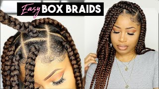 EASY SUMMER BOX BRAIDS beginner friendly [upl. by Olyhs692]