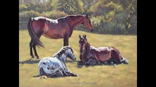 Pan Pastel Horse Painting Demo  from start to finish [upl. by Subir]