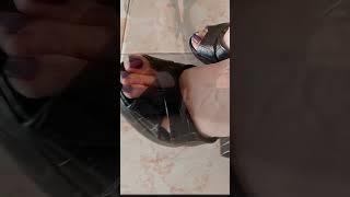 ASMR ❤️ Black High Heels Sandals  Walking Sounds  asmr asmrsounds heels shoes feet sandals [upl. by Noxid]