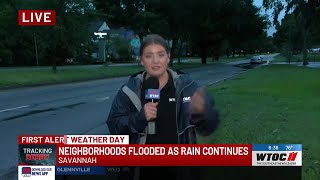 Streets in Savannah continue to see flooding Wednesday morning [upl. by Lerud429]