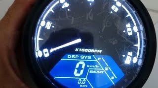 Prueba de speedometer odometro Tacometro digital universal para motocicleta [upl. by Odnanreh]