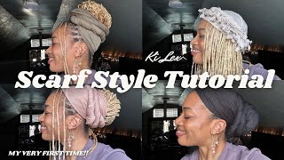 HOW TO Tutorial for scarf wrapping  Scarf over locs  Different scarf styles [upl. by Aynosal]