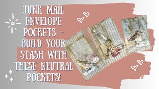 Neutral Journal Pockets with Junk Mail Envelopes and Book Page [upl. by Thapa]