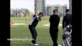 Padraig Harrington practicing on the range with Pete Cowen [upl. by Amisoc]