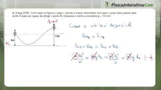 Conservação da energia mecânica  Exercício resolvido 4 [upl. by Ause]