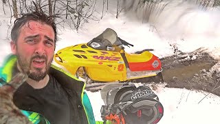 I Got BURIED Ditch Banging My Snowmobile [upl. by Lacim543]