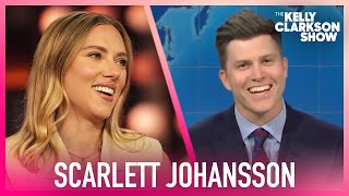 Scarlett Johansson Blacked Out During Colin Josts SNL Joke Swap [upl. by Neimad]