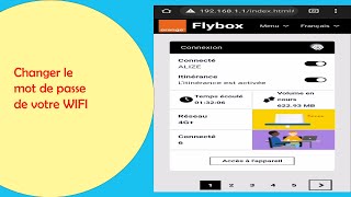 FlyBox  Changer le mot de passe de votre WIFI [upl. by Sigmund]