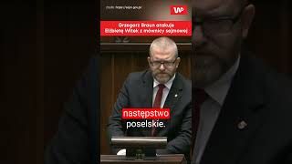 Grzegorz Braun atakuje Elżbietę Witek z mównicy sejmowej shorts [upl. by Adnoel]