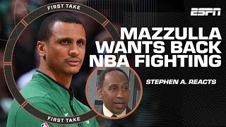 Stephen A reacts to Joe Mazzulla wanting the NBA to ‘bring back fighting’ 👀  First Take [upl. by Gibbon]