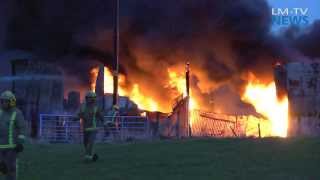 Barn Fire Dunsiston Road Airdrie North Lanarkshire Thursday 12 December 2013 [upl. by Ednyl715]