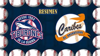 Resumen Jornada 24°  Caribes de Anzoátegui Vs Tiburones de la Guaira  lvbp [upl. by Sharline]