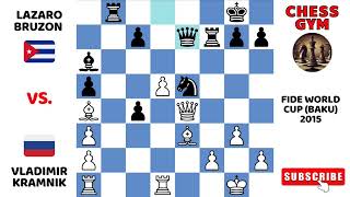 Vladimir Kramnik vs Lazaro Bruzon FIDE World Cup Bakú 2015 [upl. by Negah658]