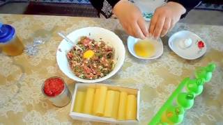 Recette cannelloni farcis de viande hachée طبق اليوم مكرونة كانيلوني محشية باللحم المفروم [upl. by Anitnauq]