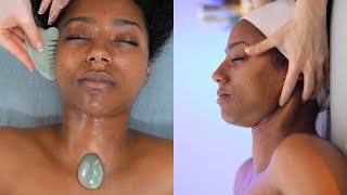 ASMR Facial Unclog Pores amp Brighten Skin  Spa Sounds  Scalp Massage  Jadeywadey180 [upl. by Basilio]