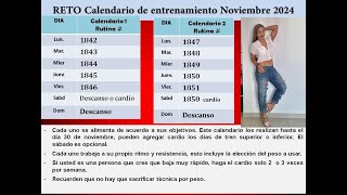 Calendario de entrenamiento Noviembre 2024 [upl. by Allehs586]