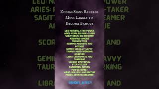 Zodiac Signs RANKED Most Likely To Become Famous [upl. by Tye318]