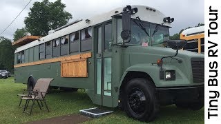 Spectacular Tour Of Tiny House School Bus RV Conversion Camper [upl. by Rochella]