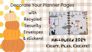 2024 Decorating for Halloween Using Recycled Security Envelopes amp Stickers planner [upl. by Atikel]