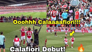 Standing Ovation amp Chant🔥Arsenal Fans React Riccardo Calafiori DebutCalafiori First Match Arsenal [upl. by Cody]