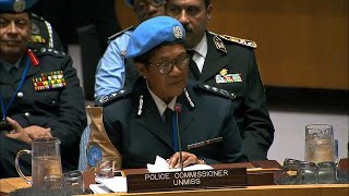 Gender in Peacekeeping Operations  Police Commissioner of UNMISS briefs UN Security Council [upl. by Karolyn]