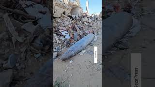 An unexploded bomb dropped at homes in Khan Younis [upl. by Boccaj]