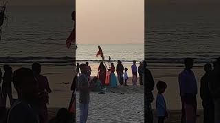 Chhath pooja karwar beach live 2024chhath puja2024goa border [upl. by Eniamzaj]