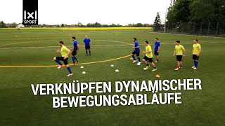 FußballLaufschule Übung zur Verknüpfung verschiedener Laufelemente [upl. by Asilehc]