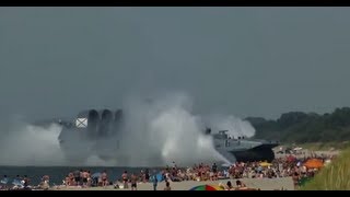 Exclusive Video Of 555 Ton Russian Navy Hovercraft Lands On Busy Beach HD Full Footage [upl. by Rakabuba]