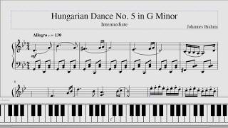 Hungarian Dance No 5 in G Minor  Brahms quot1869quot Piano Tutorial [upl. by Ginnie729]