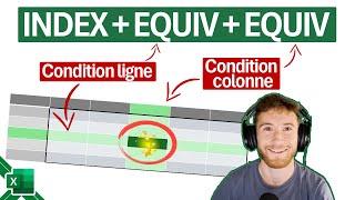 Chercher une valeur selon des conditions ligne et colonne dans un tableau sur Excel [upl. by Uball]