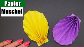 Muschel basteln mit Papier DIY Sommerdeko W [upl. by Bergren]