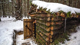 Tiny Dugout building shelter in the woods start to finish [upl. by Akcirahs]