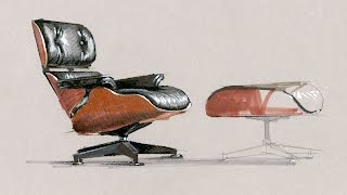 Tutorial  Freehand Rendering Eames Chair Short4x 6 Min 160121 [upl. by Arednaxela311]