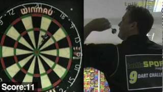 Darren Gough takes the 9 dart challenge [upl. by Maribelle]