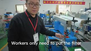 Car Filter Making Machine Glue the long edge Filter [upl. by Nylirahs]