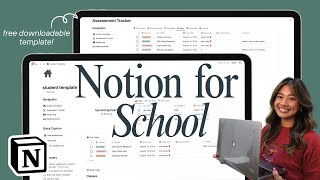 How to set up Notion for school  FREE student Notion template [upl. by Arramas49]