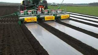 samco maize drill in germany laying degradable plastic mulch march 2009 [upl. by Eleanore195]