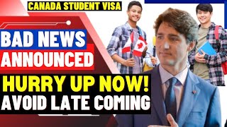 Bad News😭For International Students Come To Canada Before Rules Begin Hurry Up [upl. by Gertruda]