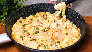 Ich habe noch nie so leckere Pasta gegessen Hühnchen Fettuccine Alfredo Rezept [upl. by Ecyac277]