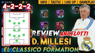 D MILLESI 4222 MANAGER REVIEW  NEW REAL MADRID MANAGER  PES 2021 MOBILE [upl. by Margaretha]