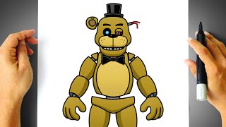 How to DRAW GOLDEN FREDDY from Movie  Five Nights at Freddys   How to DRAW FNAF Characters [upl. by Cherry]