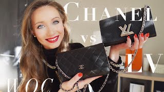 Chanel WOC vs Louis Vuitton Twist  Comparison of Mini Bags  4 year review [upl. by Anilrac641]