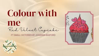 Colour along with me  Red velvet cupcake ft Small victories by Johanna Basford [upl. by Masao]