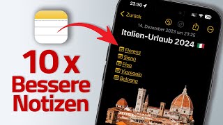 iOS 17 Apple Notizen für iPhone  10 Funktionen die du kennen musst [upl. by Hanid478]