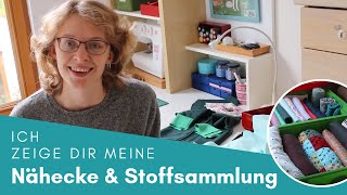 Hobby Nähen Organisation von Stoffen und Nähzubehör Room Tour [upl. by Eidnas]