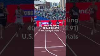 Matthew Boling Men’s 400m Semifinal 2024 US Olympic Trials trackandfield athletics sports [upl. by Bruning765]