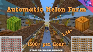 EASY Automatic Melon and Pumpkin Farm  1500 Melons per Hour  Minecraft 116 [upl. by Keverne]